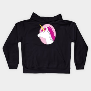 Spotty unicorn on a circle Kids Hoodie